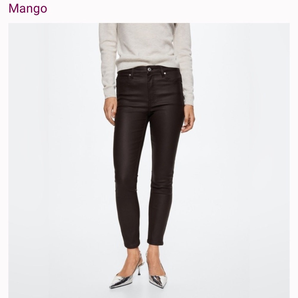 Mango Women's Black Patent Skinny Jeans
